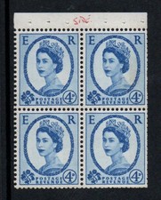 GB 1960-67 4d  Multi Crowns  PHOSPHOR SIDEWAYS WMK BOOKLET PANE OF 4. SG 616ab