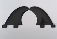 Surfboard Longboard SideBites Fins. GL FCS Twin Fin (2 Fins). Black. Rear Quads