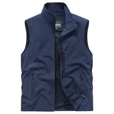 New Mens Denim Sleeveless Jacket Retro Western Style Bodywarmer Waistcoat