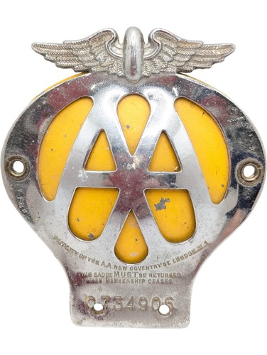 Vintage motoring badge - vintage, aa