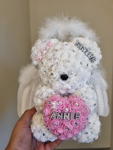 Handmade angel rose teddy - , bear