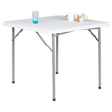 Hartleys 3Ft Square White Folding Table For Picnic/Kitchen/Camping/Dinner/Garden