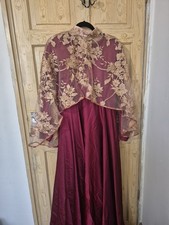 Ladies Maroon Long Sleeve Cape