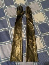 LONG BLACK REAL LATEX GLOVES SMALL