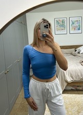 ZARA Blue Rib Knit One