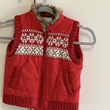 Next girl brown faux fur gilet 3-4 years