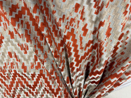 San remo velvet fabric - remo, rust