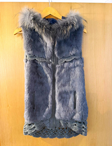 Jayley women grey real fur - real,