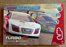 Micro Scalextric Slot Car Racing Set - Turbo GT - Complete Set G1118 - IL