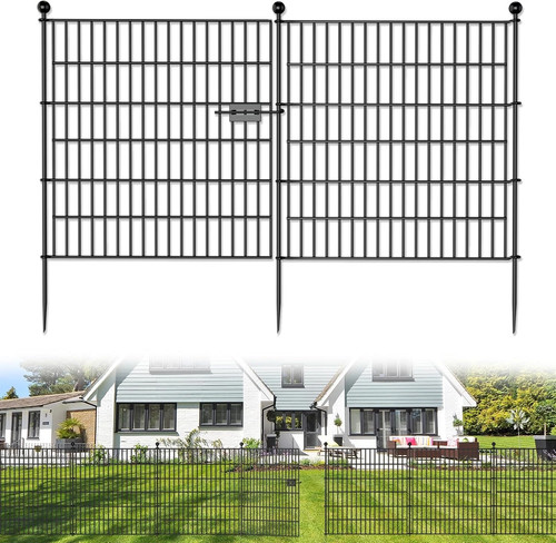 Panel metal garden - fence, w/