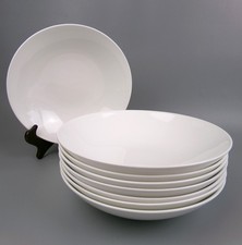 Wedgwood Jasper Conran Deep Dinner Plates / Pasta Bowls x 8. White. 9.75" Strata
