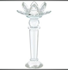 2x Clear Crystal Candle Holder