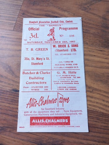1967 stamford skegness - stamford, vs