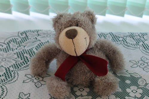 Avon grey teddy bear with - avon, red