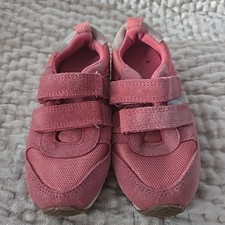 Next Girls Pink Genuine Suede/ Fabric Trainers Sneakers Shoes UK 9