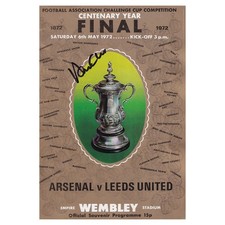 Allan Clarke Signed Leeds United v Arsenal 1972 FA Cup Final Programme