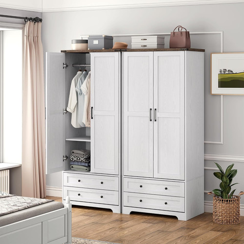 Wooden armoire wardrobe - wardrobe, closet