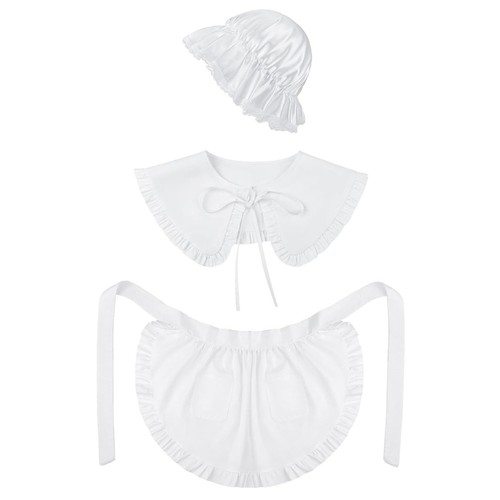 Colonial costume white bonnet - colonial,