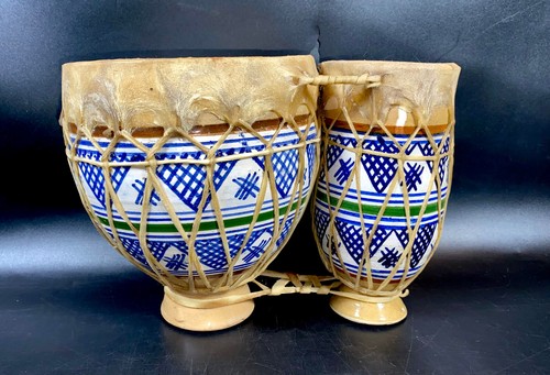 Vintage moroccan clay darbouka - vintage,