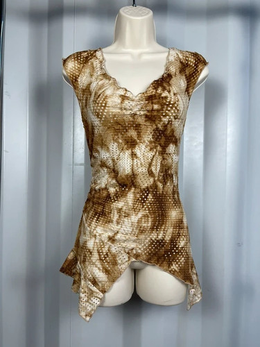 Brown tunic top - brown,