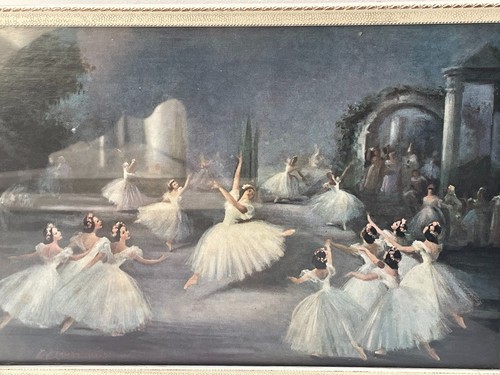 Vintage print ballet scene - vintage,