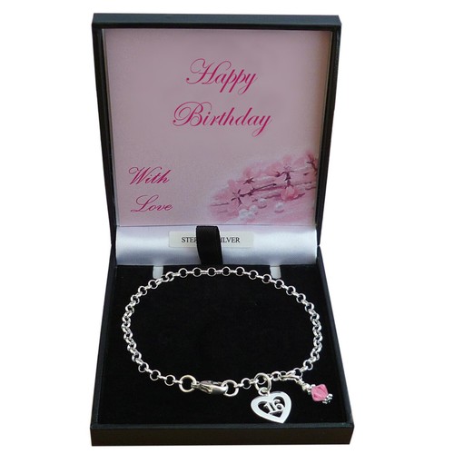 Silver charm bracelet with - with, 16