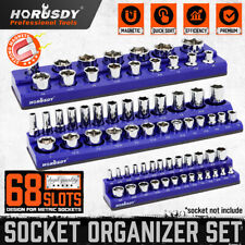 Magnetic Socket Organizer Socket Holder 3 pcs 1/2, 3/8, 1/4-inch Drive SAE