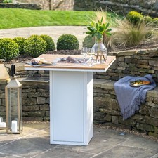 Cosiloft Garden Fire Pit Table Outdoor Patio Heater White Metal Gas Fireplace
