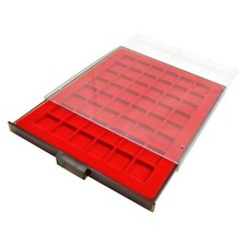 Coin Box Protection Display Drawer Tray for 48 Coins 28 mm square holes /3