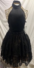 Black Lace Prom Dress UK 12