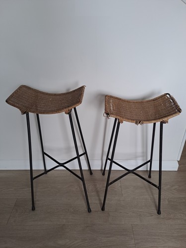 Vintage steel frame wicker - frame,