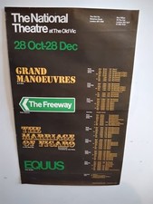 VINTAGE/ ORIGINAL NATIONAL THEATRE POSTER - 20" x 12.5" IN VGC. 1974. VERY RARE