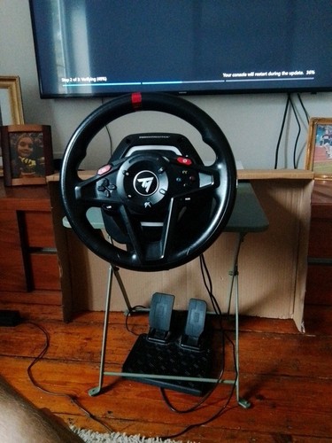Steering wheel and pedals - steering, for