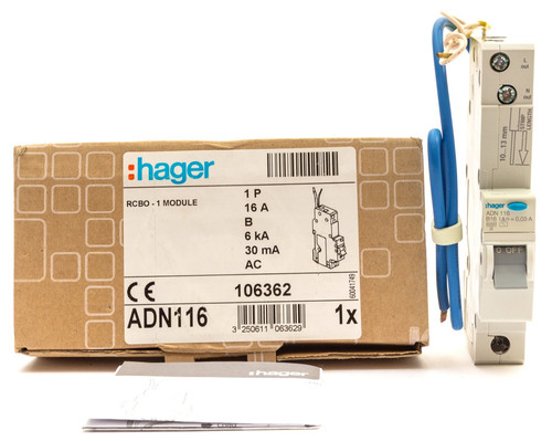 Hager amp 16a b16 curve - 16, b