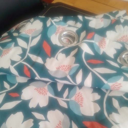 Teal patterned eyelet - patterned,