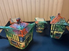 Ye Old Swan  Teapot Set Includes Milk Jug, Hot Water Pot, Teapot And Sugar Pot