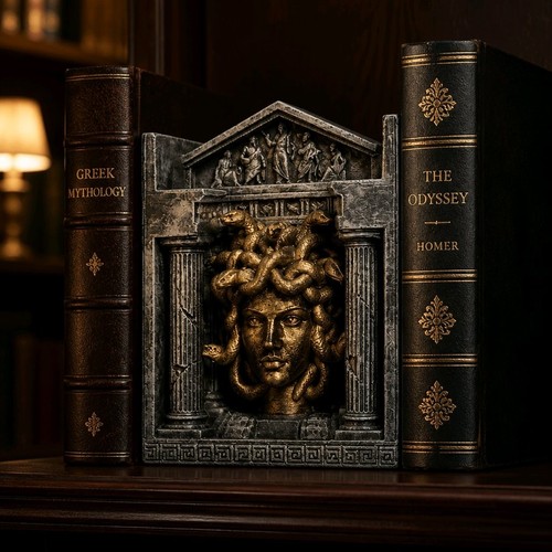 Medusa book nook - book, bookend