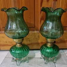 Pair  Antique Style Oil Lamp