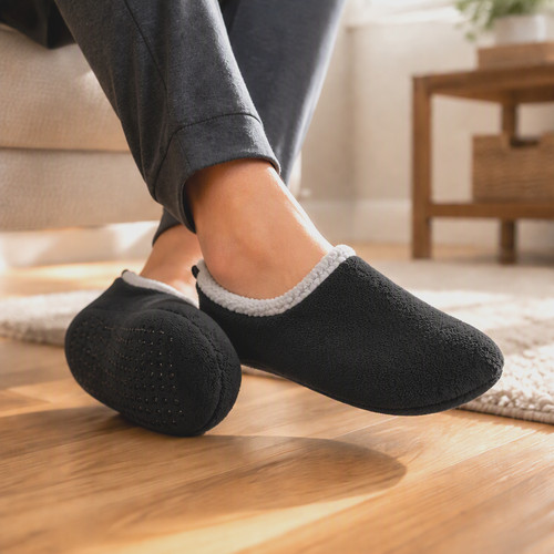 Slippers mens plain black - mens,