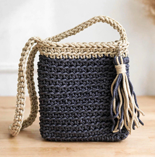 Handmade crochet crossbody bag - crochet,