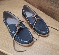 Ladies Fat Face navy leather boat shoes loafers mocassins - New - Size 7