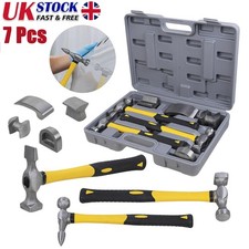 7PC CAR AUTO BODY DENT REPAIR PANEL KIT + CASE BEATERS BEATING FIBREGLASS HAMMER
