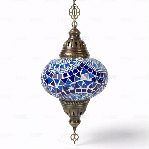 Blue turkish mosaic pendant - blue,