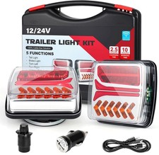 Wireless Rear Trailer Lights Magnetic 12/24V Towing Board LED Tail Lamps Kit Hot