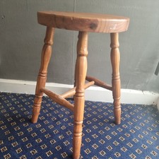 Vintage Pine Button Round Stool