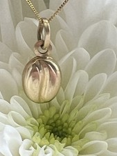 9ct Yellow Gold Coffee Bean Pendant  And Chain