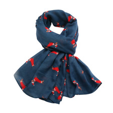 Sausage Dog Scarf Navy Blue