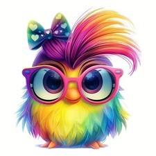 COLOURFUL RAINBOW BIRD DIY Iron On Patch Motif DTF Heat Transfer T-Shirt Sticker