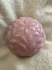 Ceramic Dusky Pink Decorative Ball Orb Shaped Sphere Raised Leaf Floral Home Dec