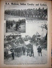 Old Antique Print Ww1 1916 Royal Fusiliers British Siers Indian Lancer